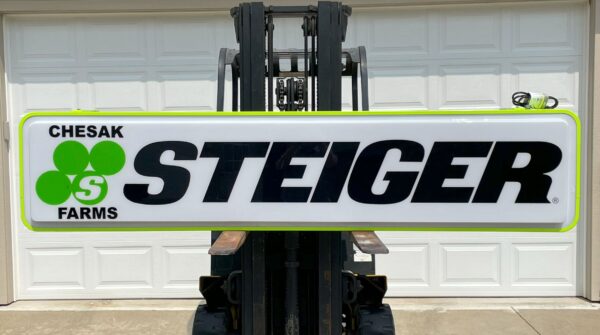 21” x 96” Green STEIGER Sign | Custom Farm Signs | That Emblem Guy ...