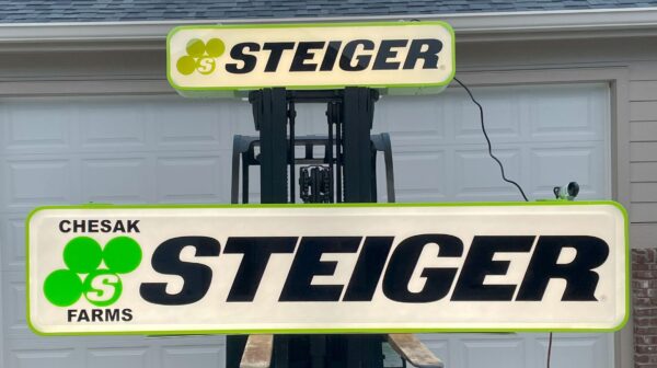 21” x 96” Green STEIGER Sign | Custom Farm Signs | That Emblem Guy ...