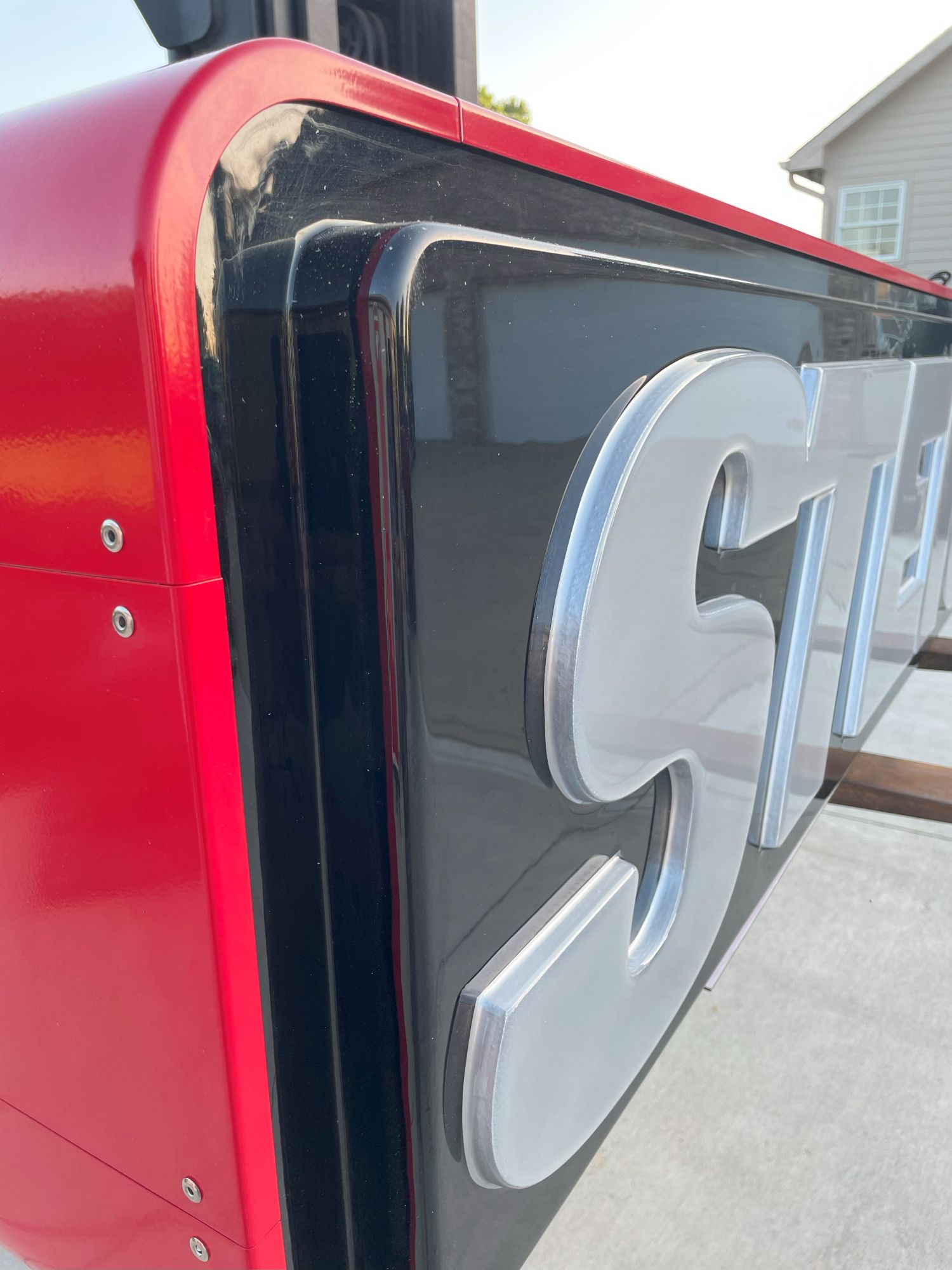 21” x 96” Red STEIGER Sign - Image 3