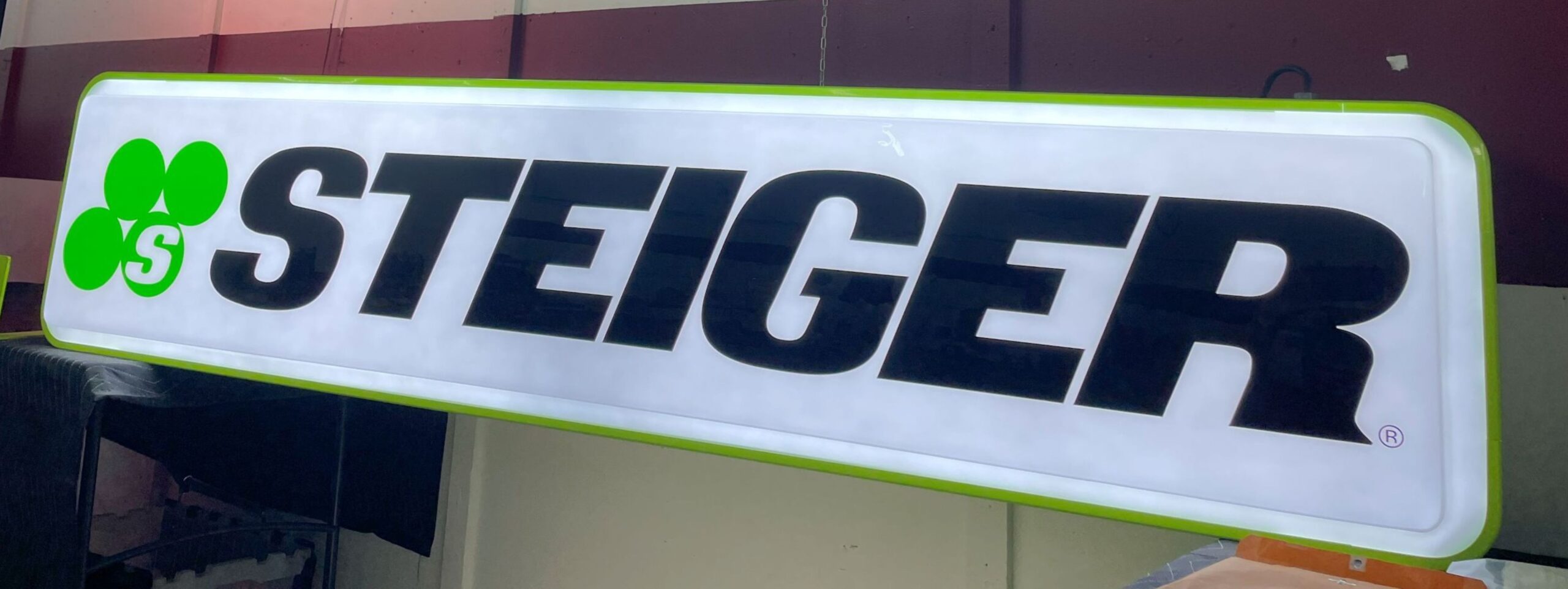 21” x 96” Green STEIGER Sign - Image 9