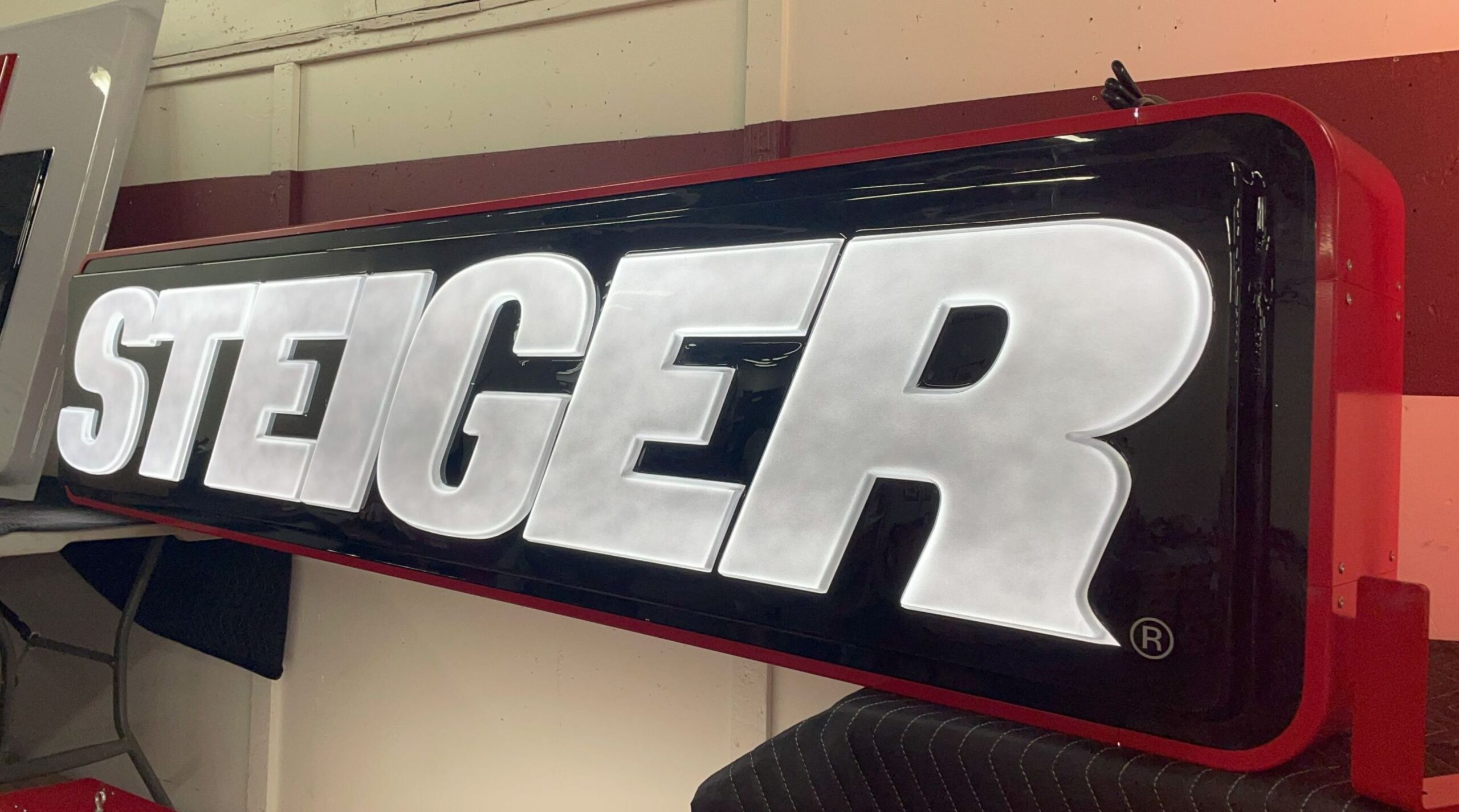 21” x 96” Red STEIGER Sign - Image 10