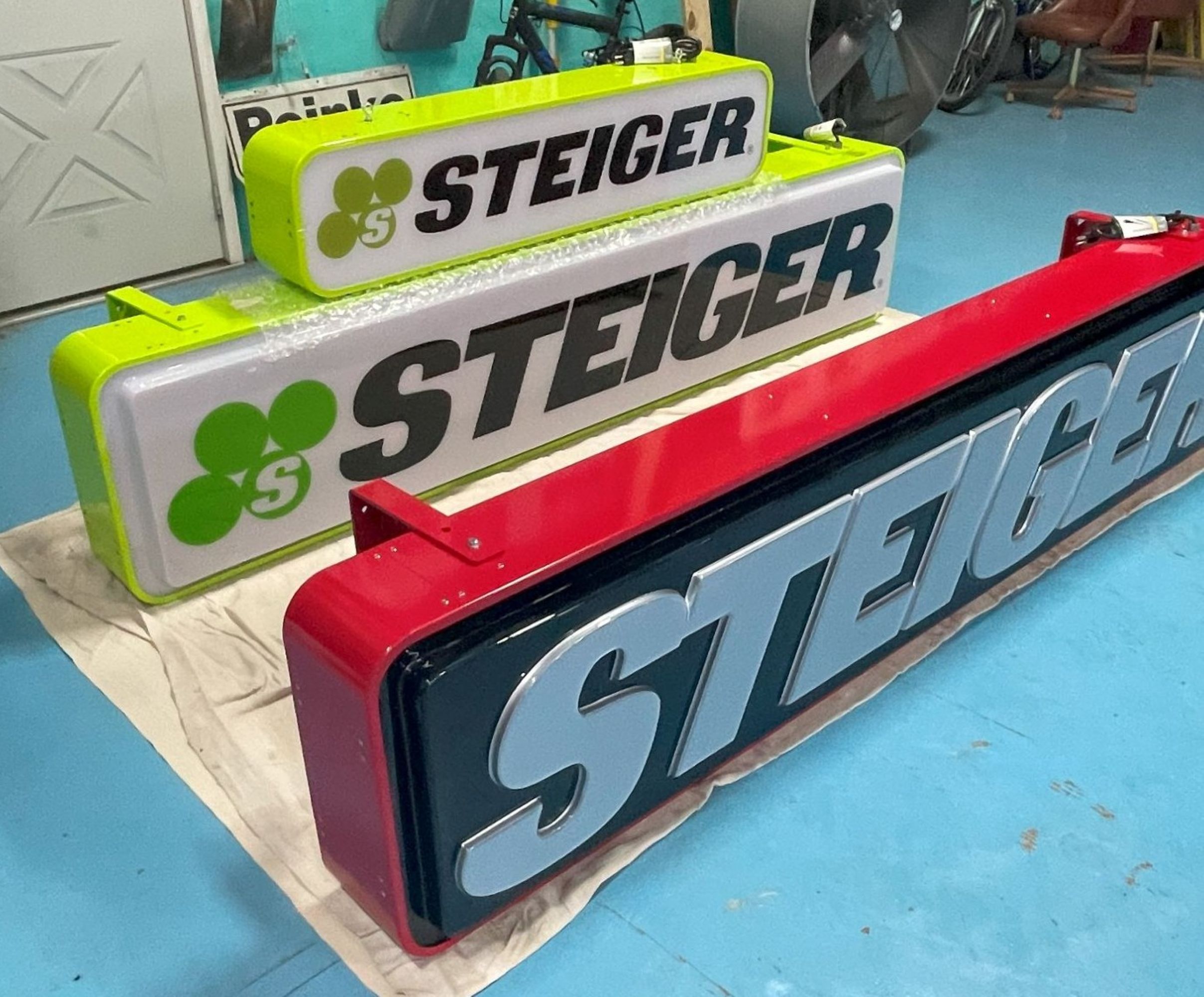 12” x 54” Green STEIGER Sign - Image 11