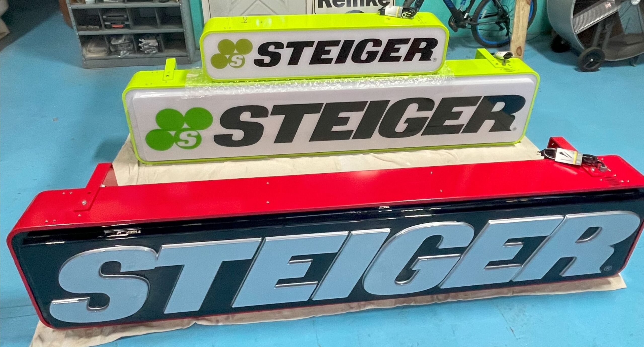 21” x 96” Green STEIGER Sign - Image 10