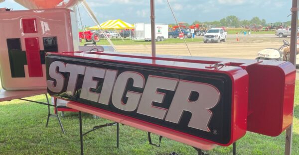 21” x 96” Red STEIGER Sign | Custom Farm Signs | That Emblem Guy ...