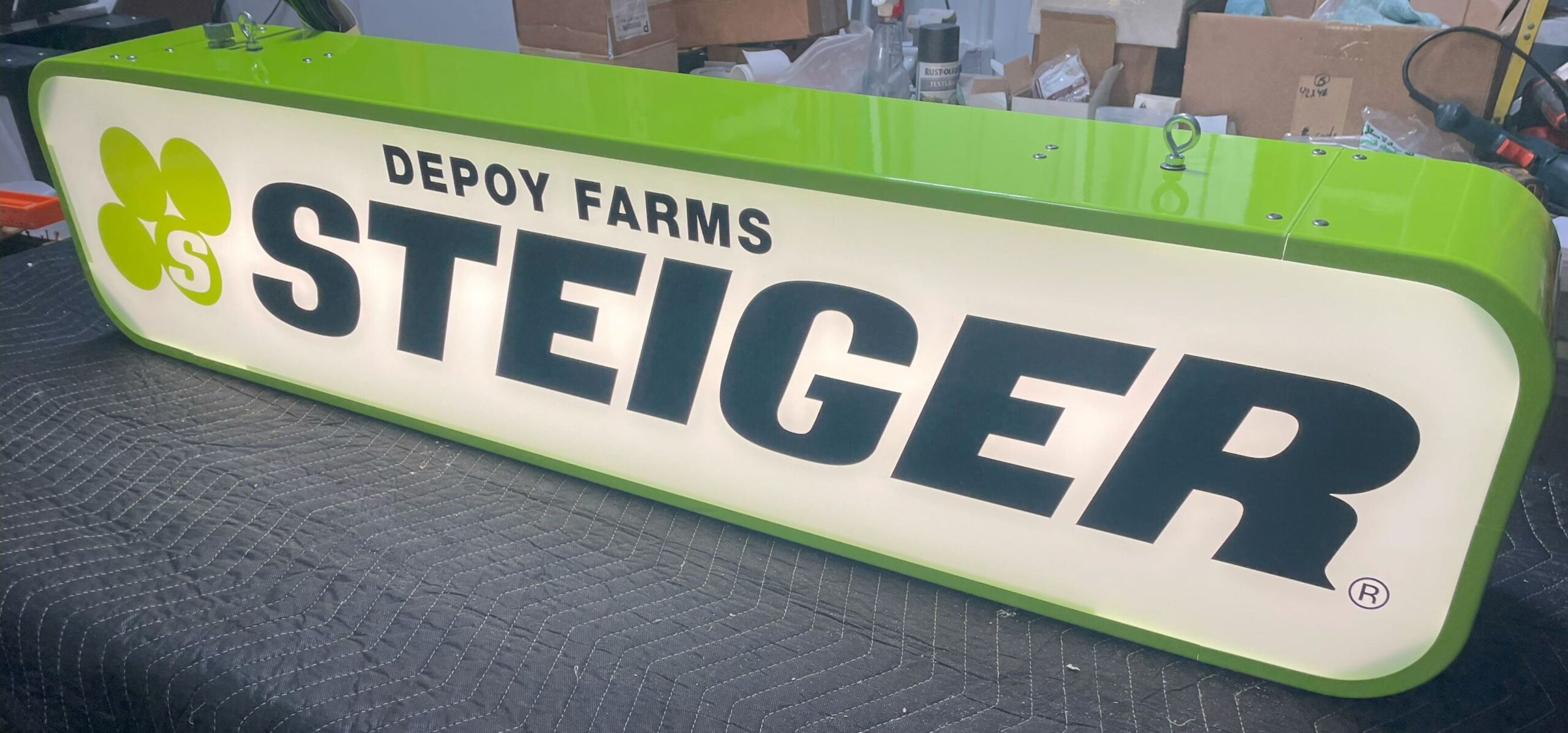 12” x 54” Green STEIGER Sign - Image 7
