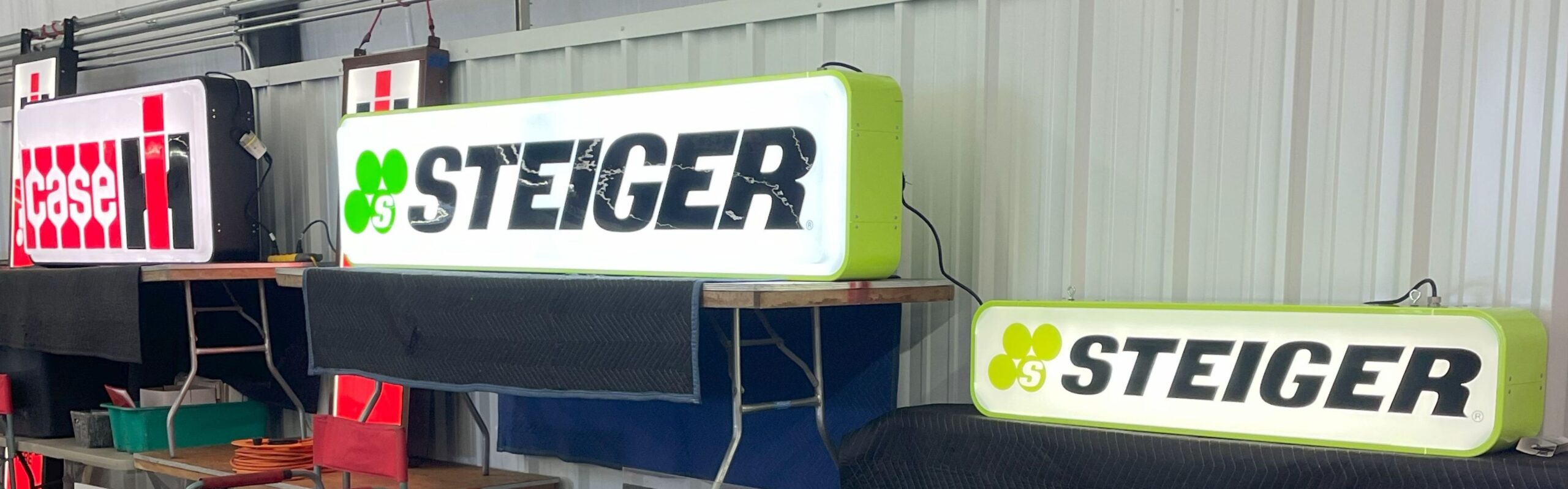 21” x 96” Green STEIGER Sign - Image 8
