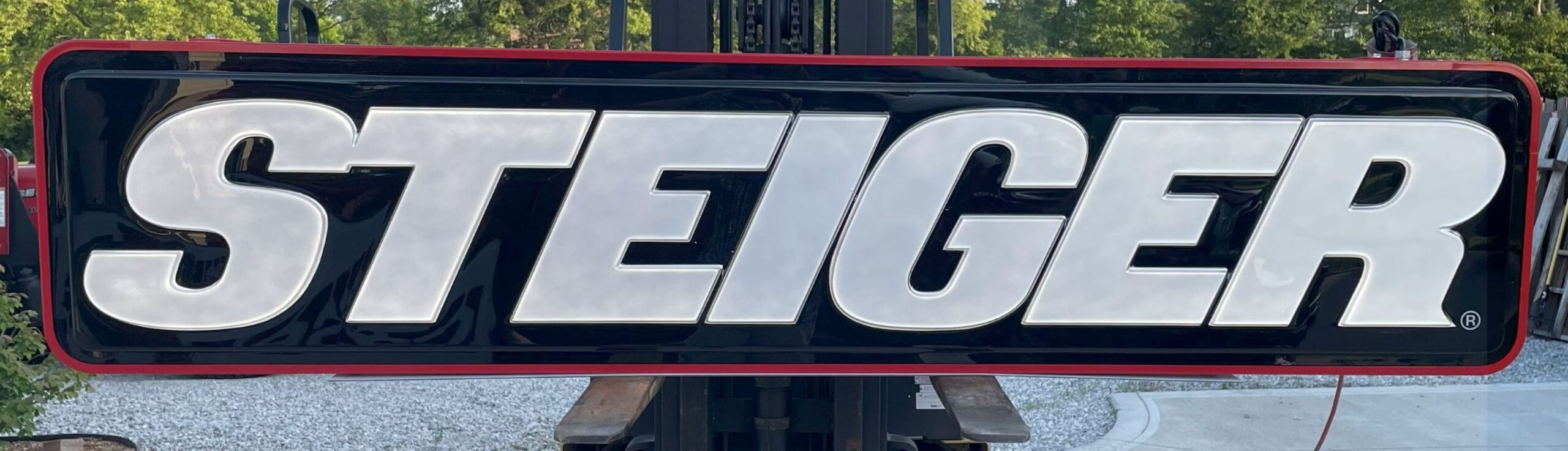 21” x 96” Red STEIGER Sign - Image 7